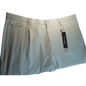 Lars Amadeus Men's Pleated Trouser Size 38x26 Beige Khaki Tailored Dress Pants